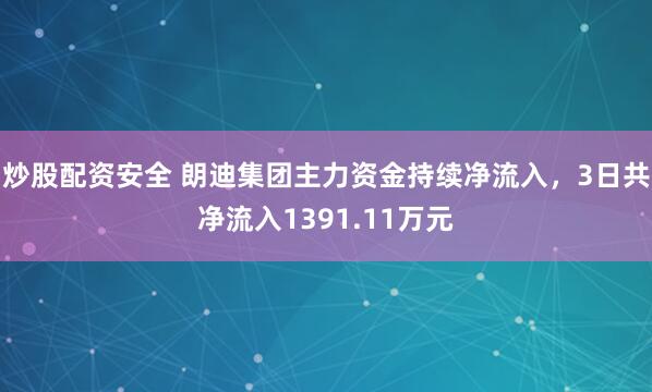 炒股配资安全 朗迪集团主力资金持续净流入，3日共净流入1391.11万元