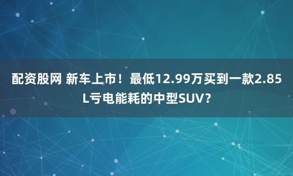配资股网 新车上市！最低12.99万买到一款2.85L亏电能耗的中型SUV？