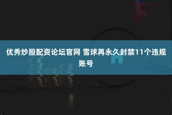 优秀炒股配资论坛官网 雪球再永久封禁11个违规账号