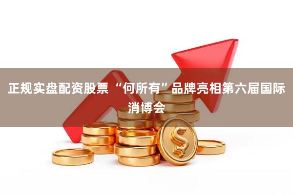 正规实盘配资股票 “何所有”品牌亮相第六届国际消博会